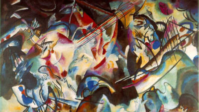 First abstract water color by Kandinsky